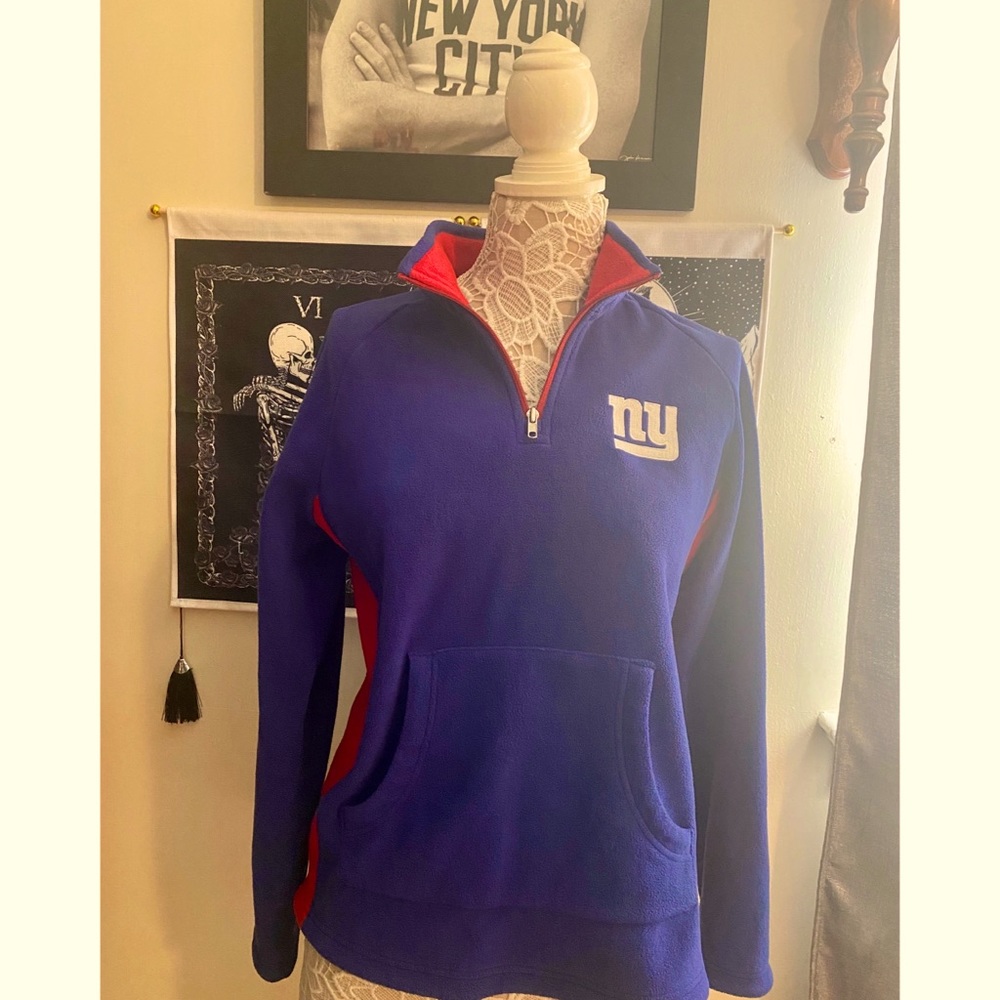 NY Giants Sweater With Zip Up - Youth Large Or Womens Small